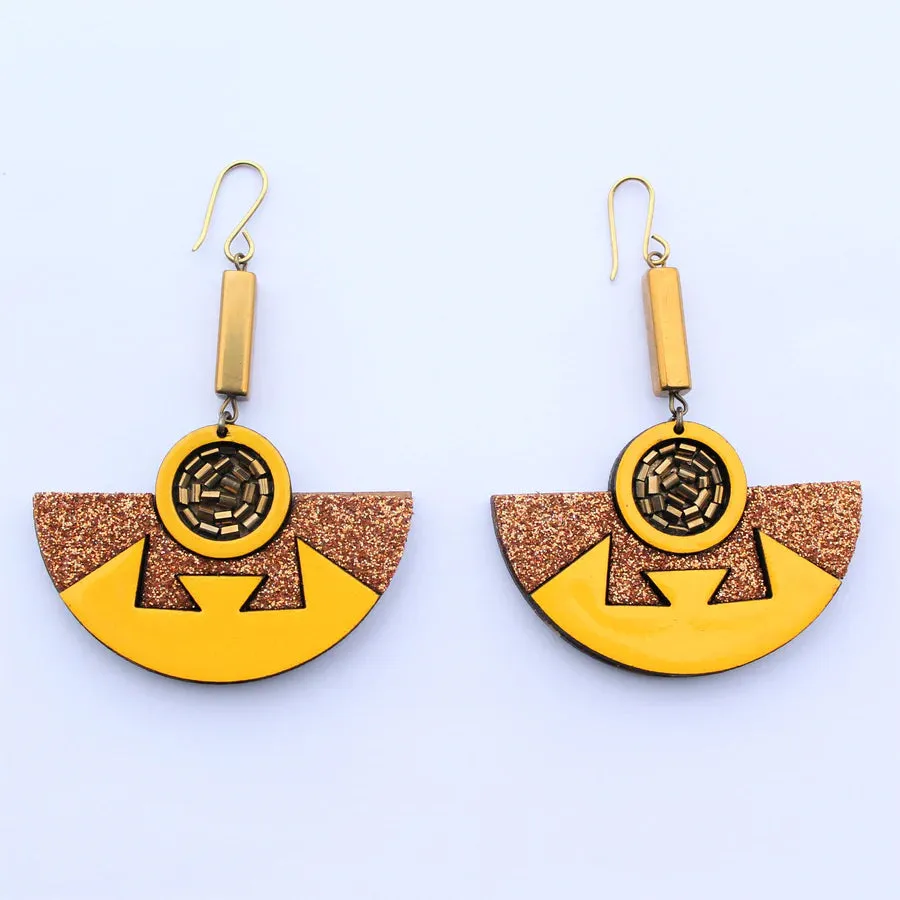 INKATURAH Aztec hanger African Print Earrings