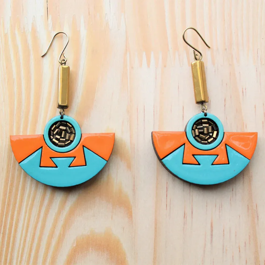 INKATURAH Aztec hanger African Print Earrings