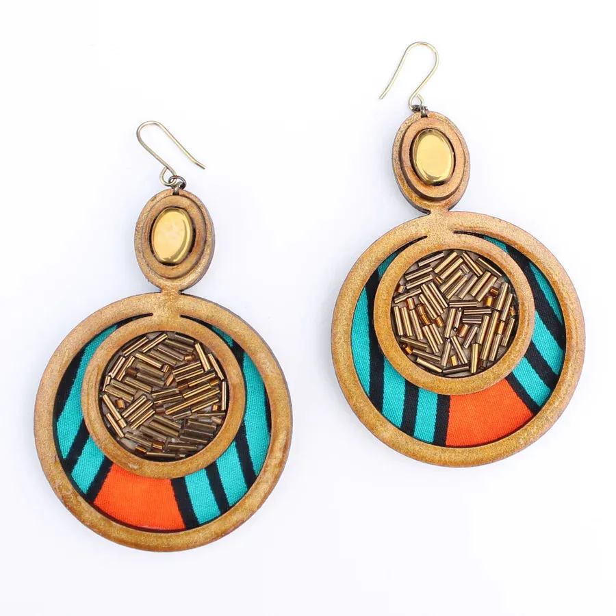 INKATURAH Mother Daughter African Print Earrings