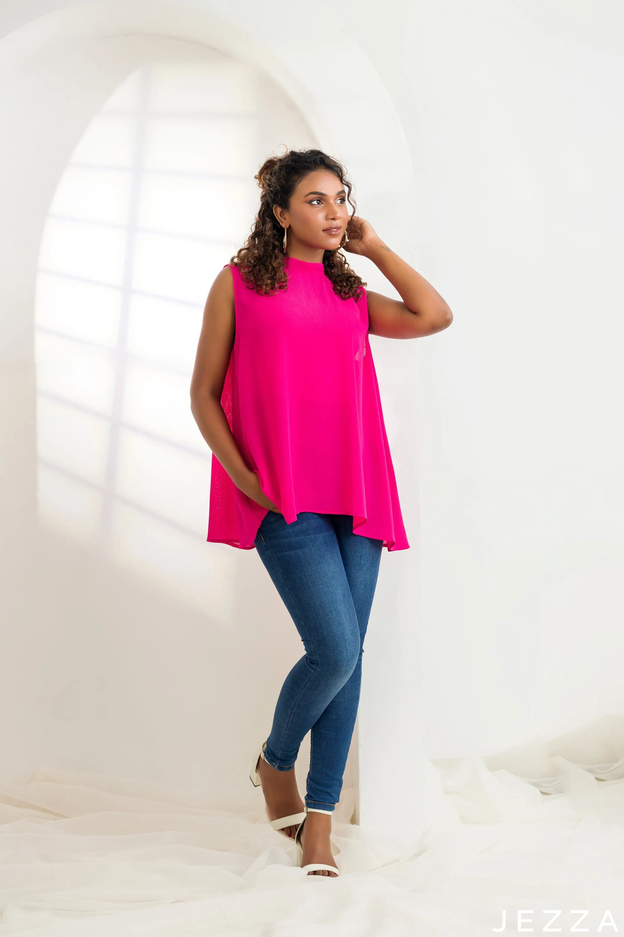 JEZZA Magenta Colour Women's Casual Top 44011