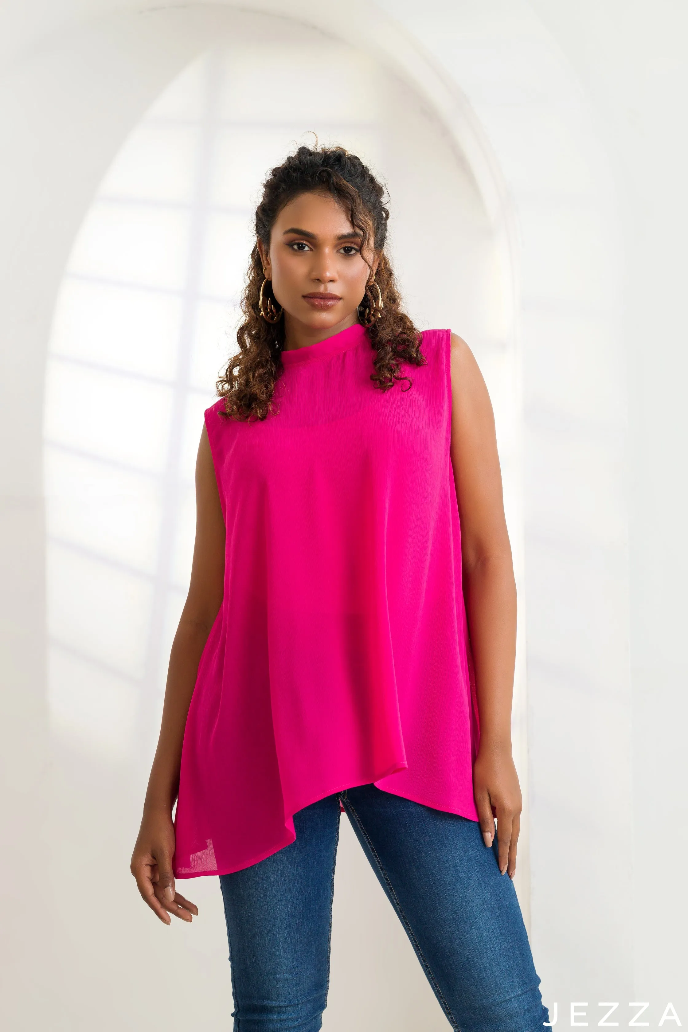 JEZZA Magenta Colour Women's Casual Top 44011