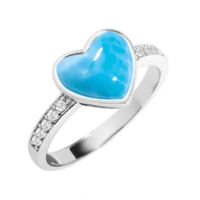 Larimar Pu'uwai Heart Ring