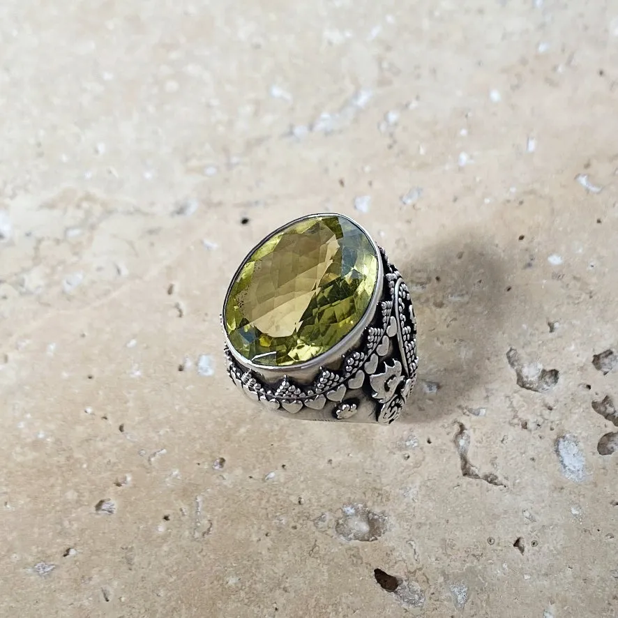 Lemon Quartz Artisan Ring - Samarqand