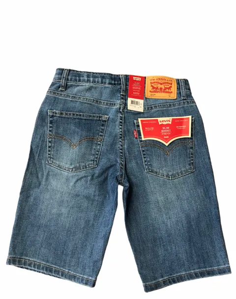 Levi's Kids denim shorts LW Performance 9EC770 M0R medium blue