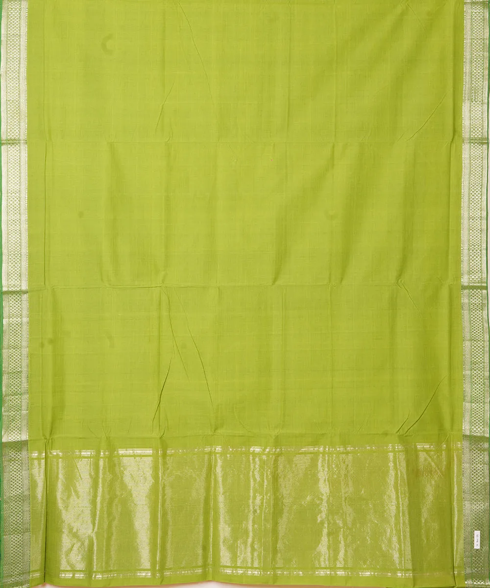 Light green handwoven mangalagiri cotton saree