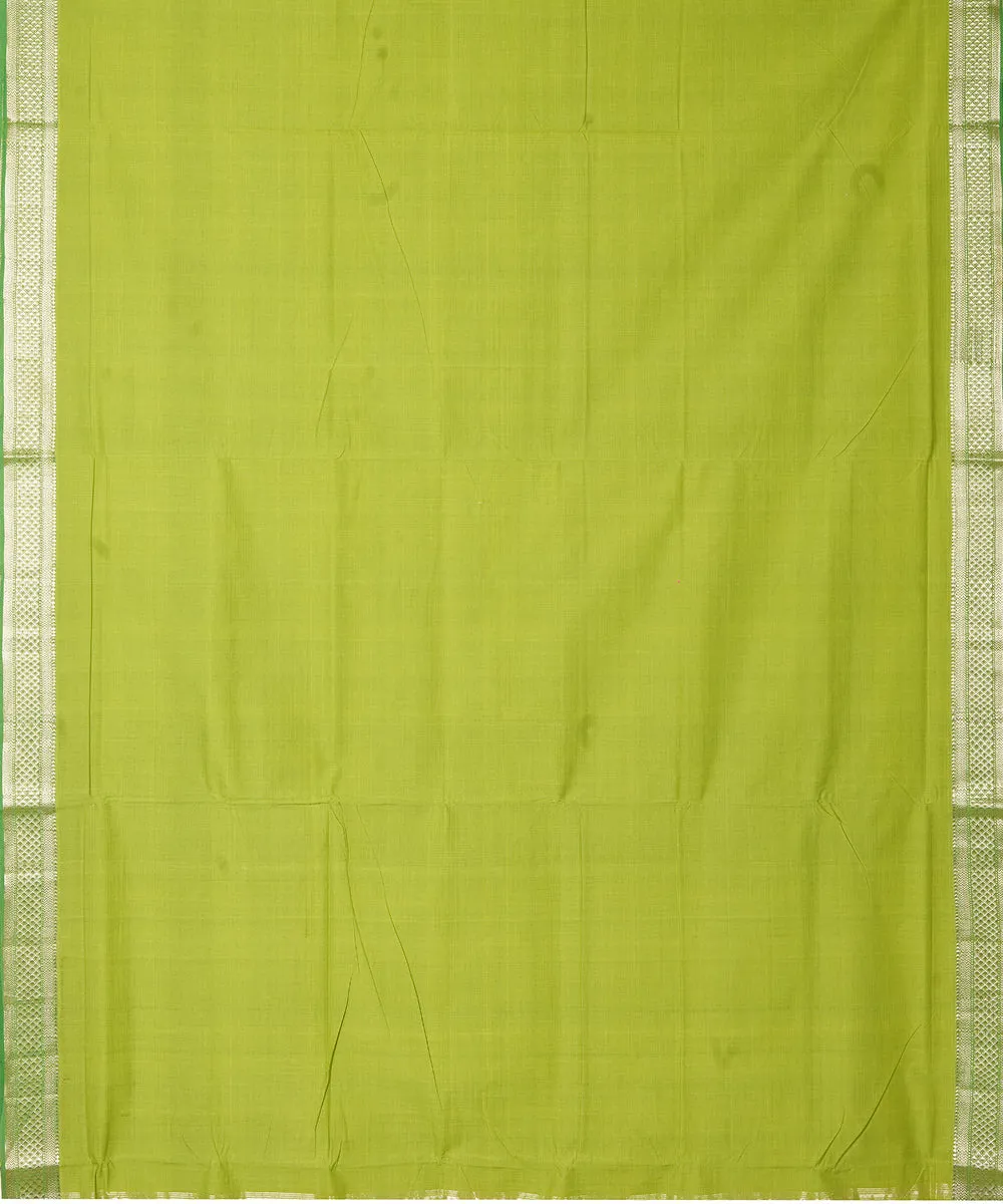 Light green handwoven mangalagiri cotton saree