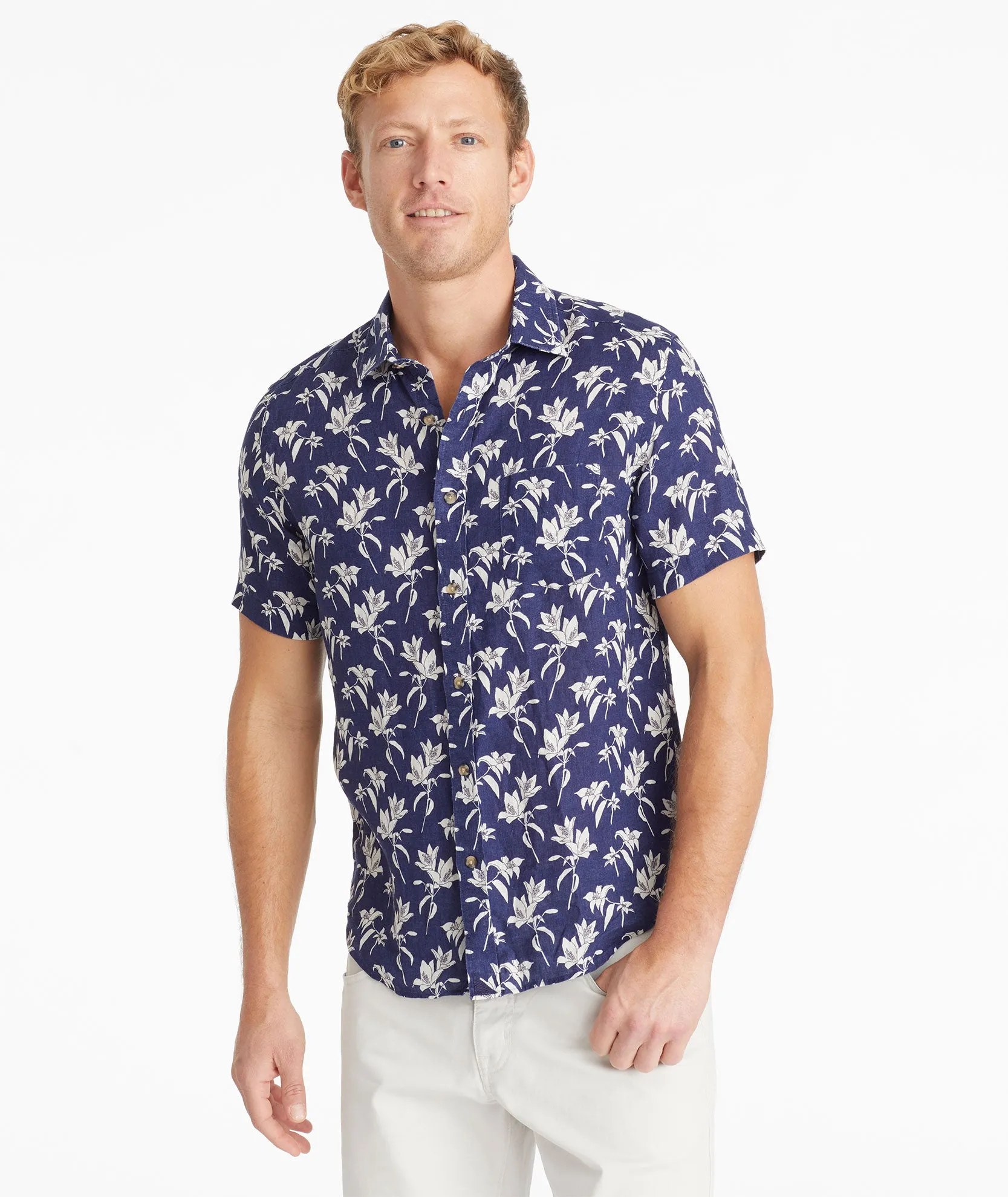 Linen Short-Sleeve Parrina Shirt