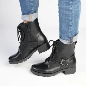 Madison Bex Combat Ankle Boots - Black