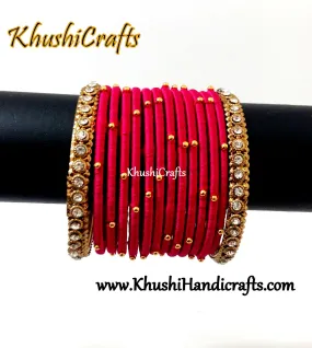 Magenta Silk Bangles