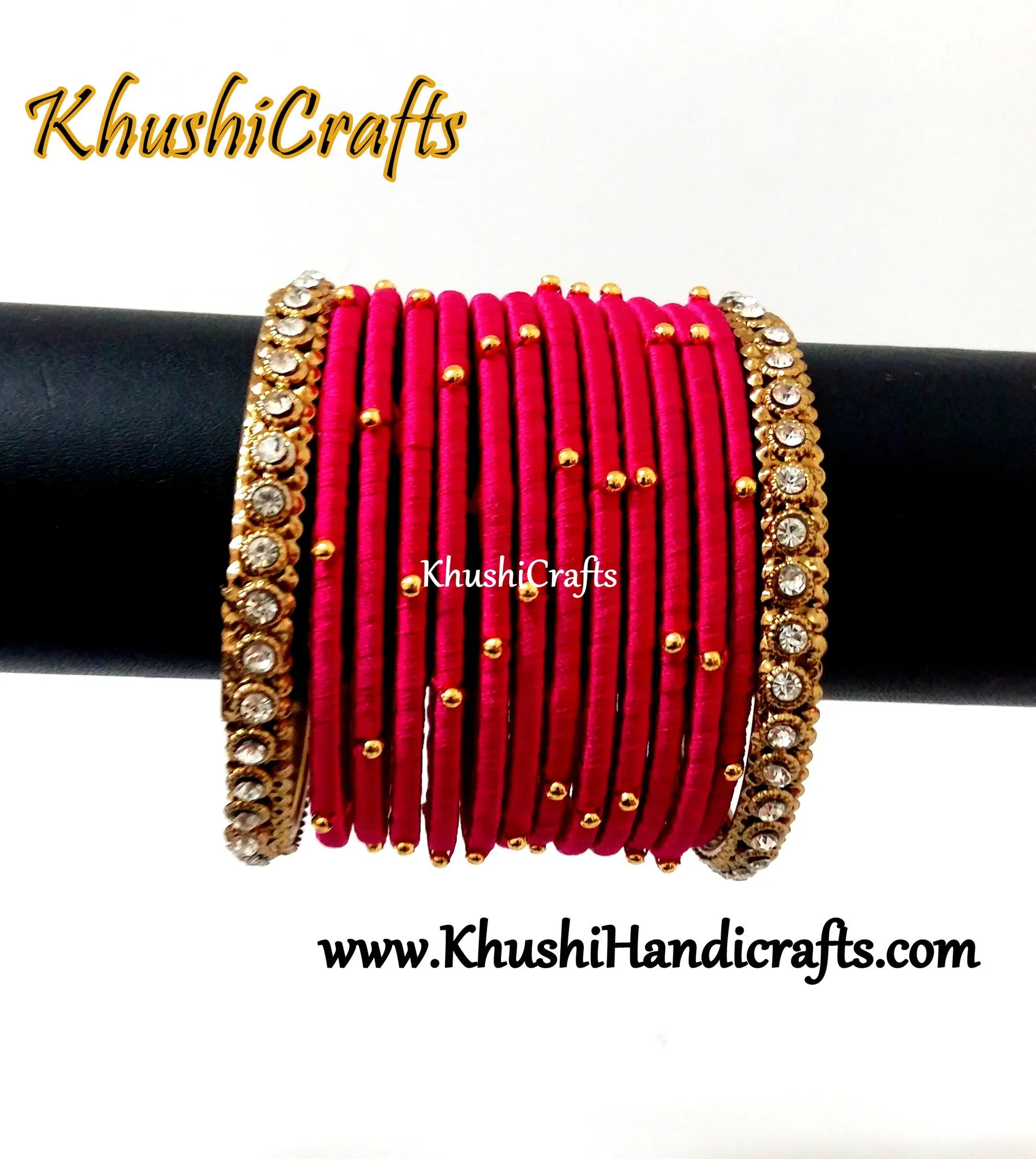 Magenta Silk Bangles