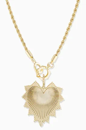 Mara Rope Chain   Vintage Heart Charm