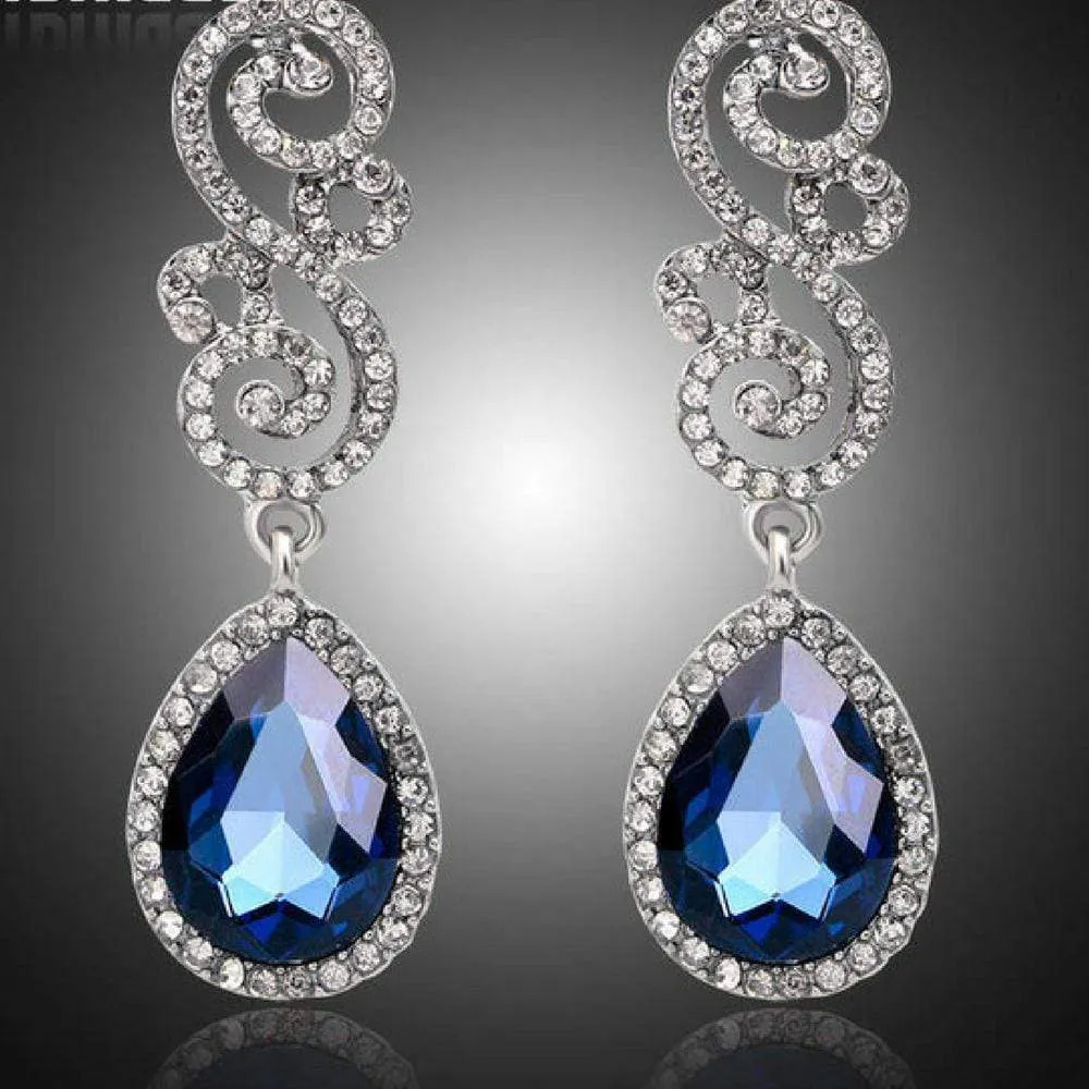 Maximum Vintage Royal Blue Gem Statement Earrings