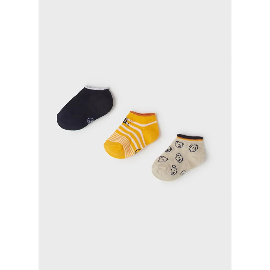 Mayoral Baby 3pc Socks_ Tangerine 10173-26