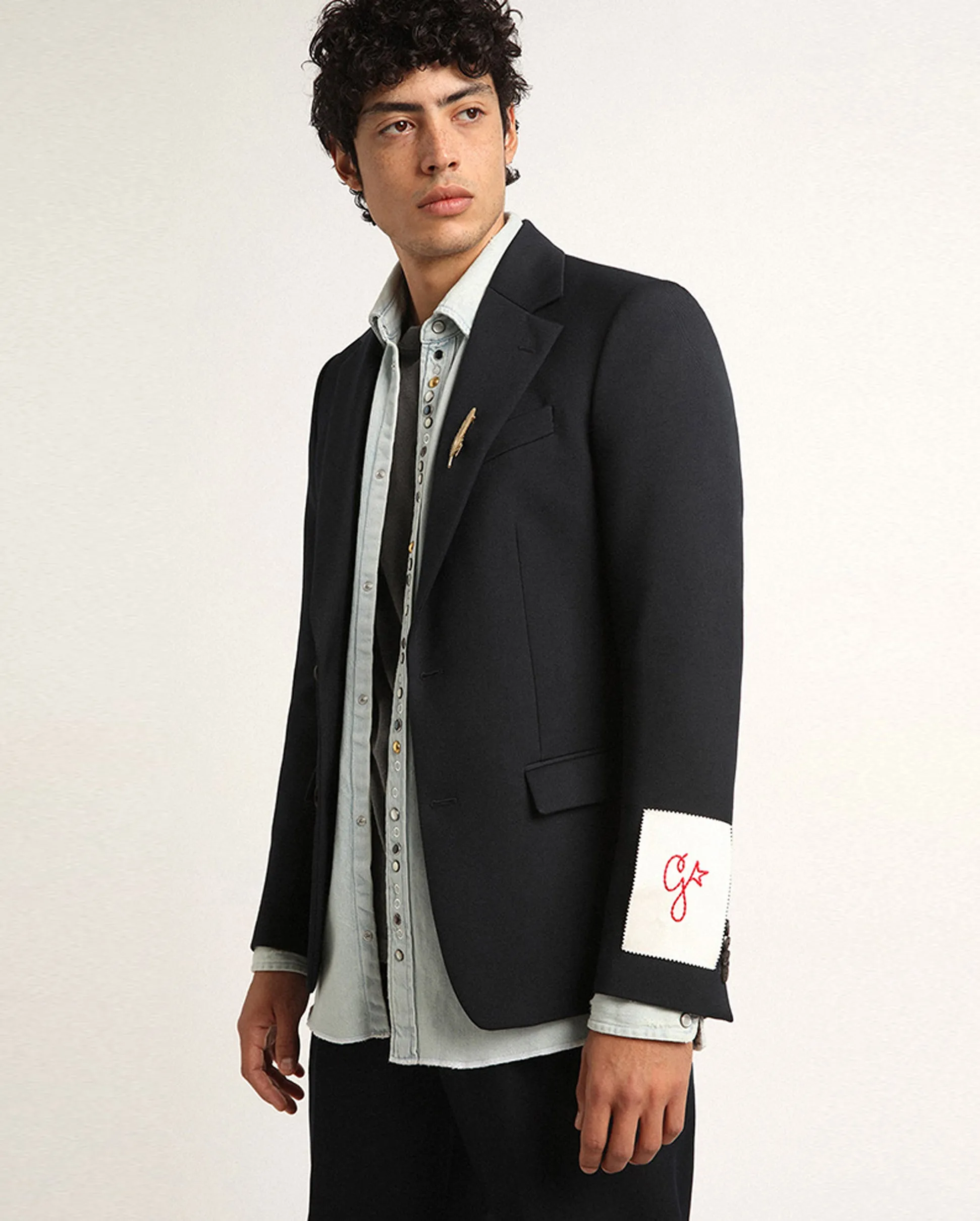 MENS SINGLE BREASTED MILANO BLAZER / DARK NAVY