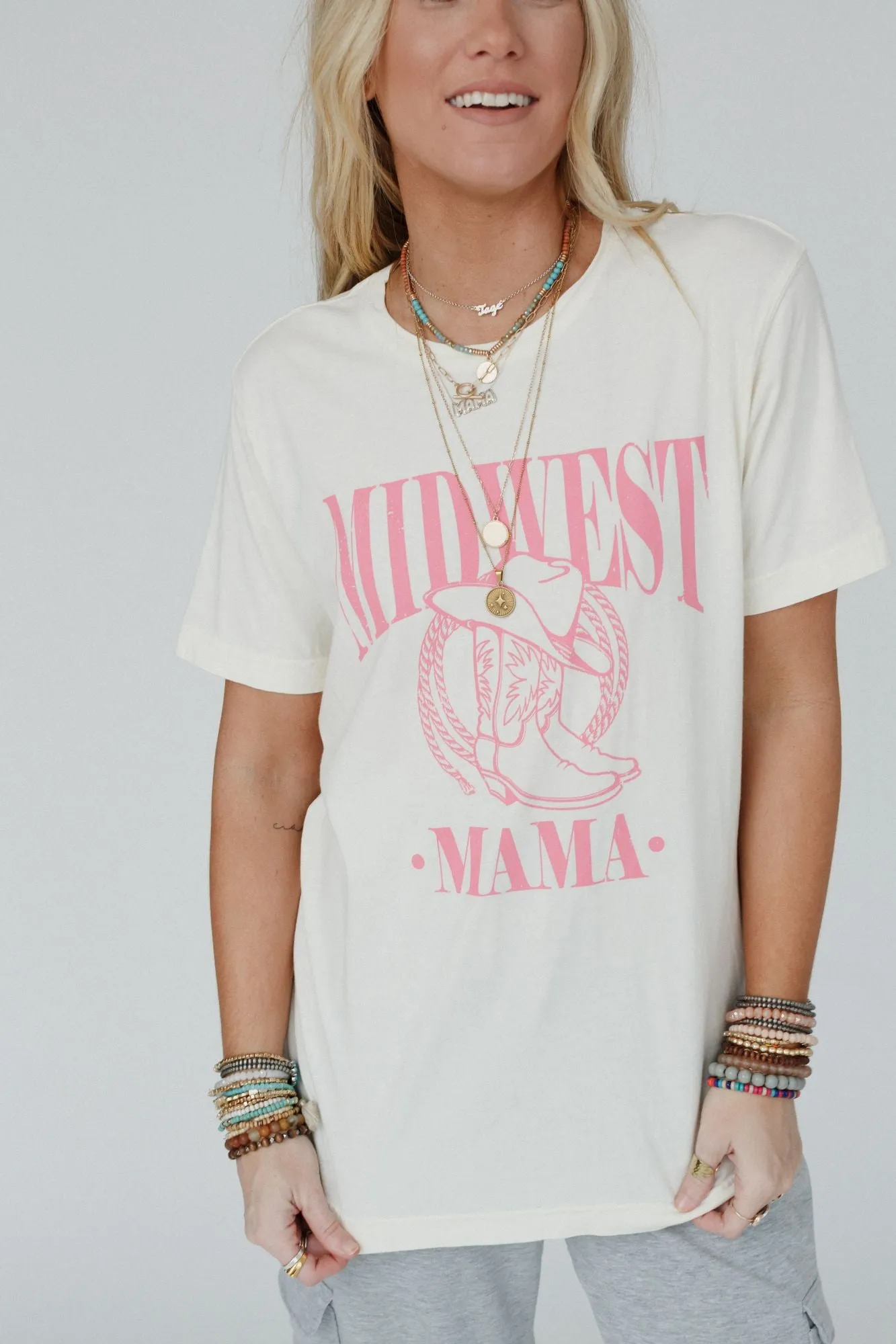 Midwestern Mama Graphic Tee - Off White