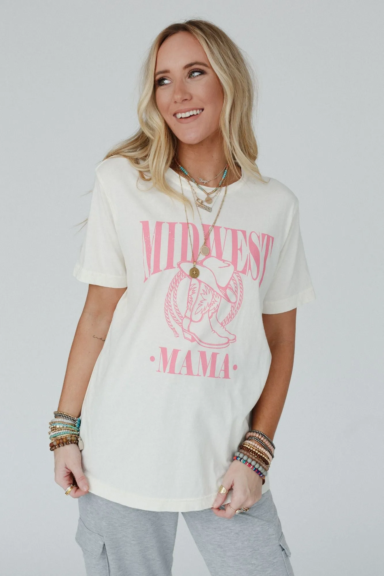 Midwestern Mama Graphic Tee - Off White