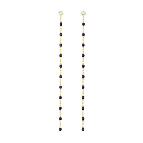 Mini Gigi Party Black diamond earrings, Yellow Gold