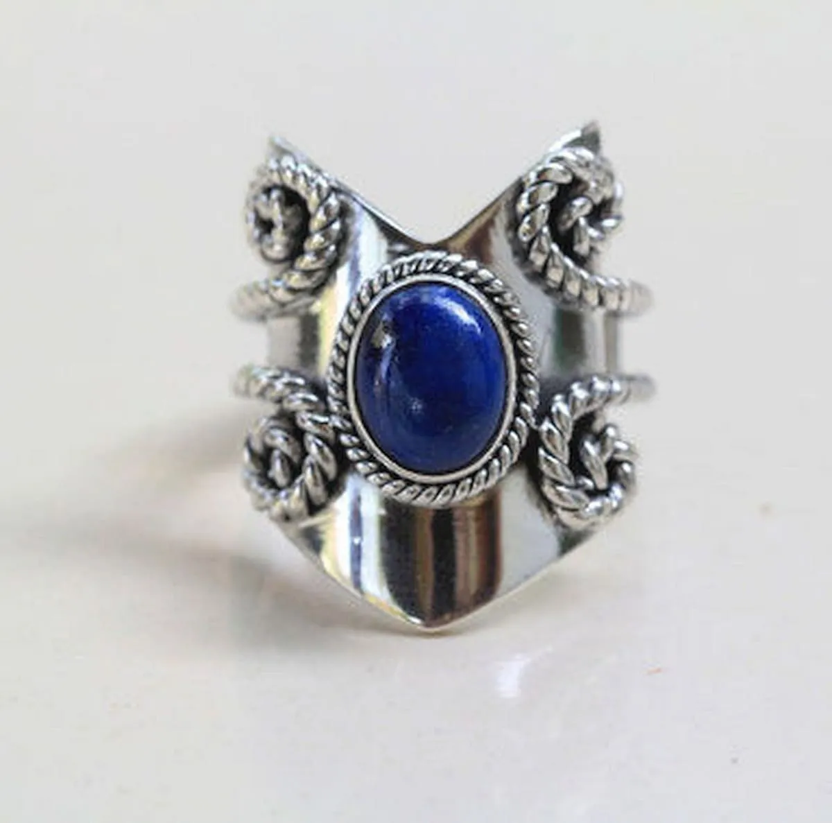 Natural Lapis Lazuli 925 Solid Sterling Silver Handmade Women Ring Sizes 4 to 13 US