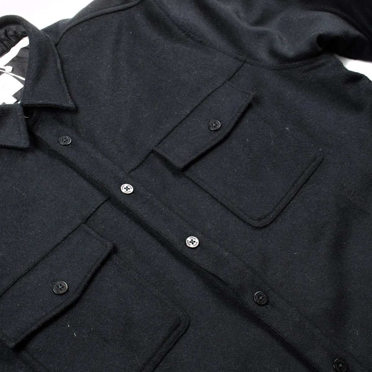 Norse Projects - Villads Melton Overshirt - Black