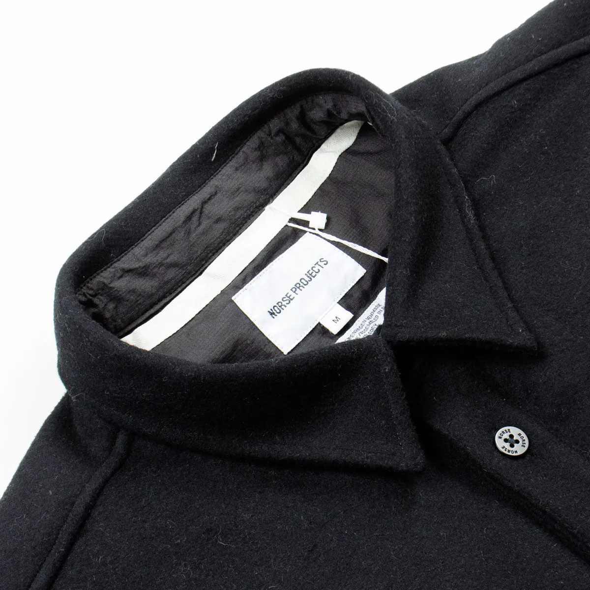 Norse Projects - Villads Melton Overshirt - Black