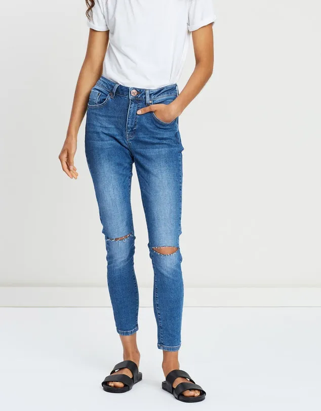 One Teaspoon Cali Blue Freebirds High-Waist Skinny Jeans