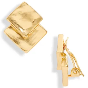 Overlap square clip-on Earrings