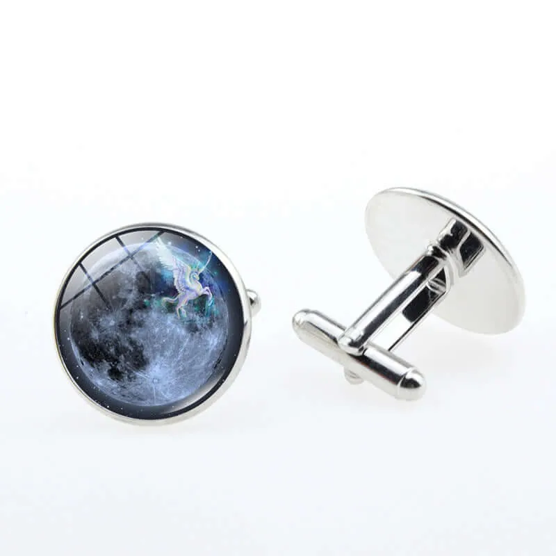 Planet Time Gemstone French Swank Cufflinks