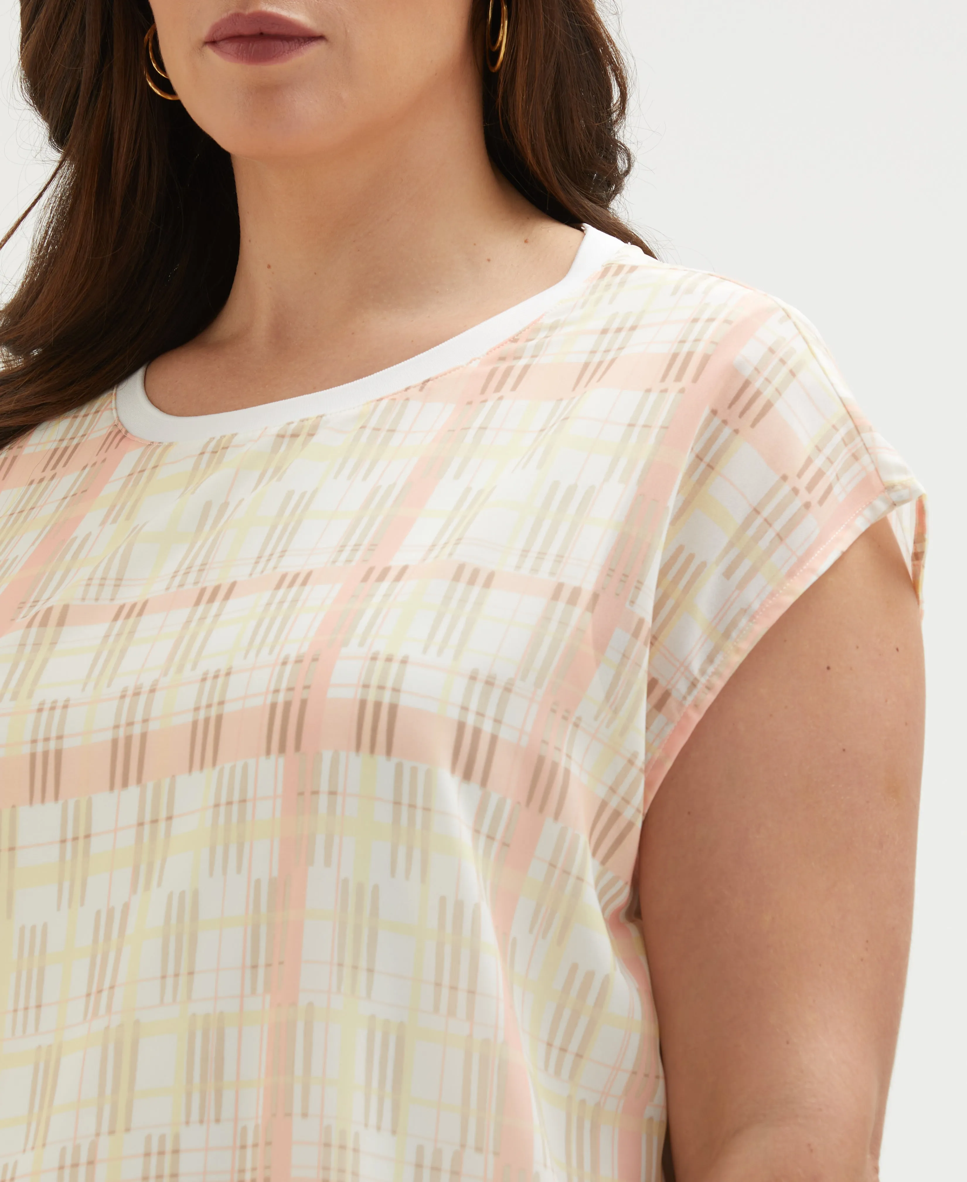 Plus Size Crosshatch Print Top