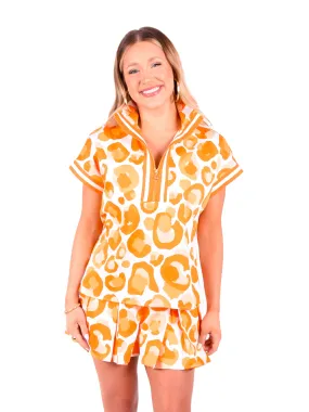 Poppy Pullover - Orange Collegiate Cheetah