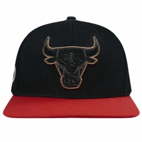 Pro Standard Chicago Bulls Side Patch Wool Snapback (Black/Red)