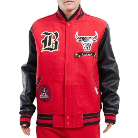 Pro Standard Nba Chicago Bulls Pro Prep Wool Varsity Jacket (Red/Black)