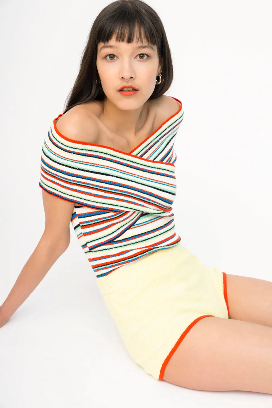 Rainbow Stripe Criss Cross Top