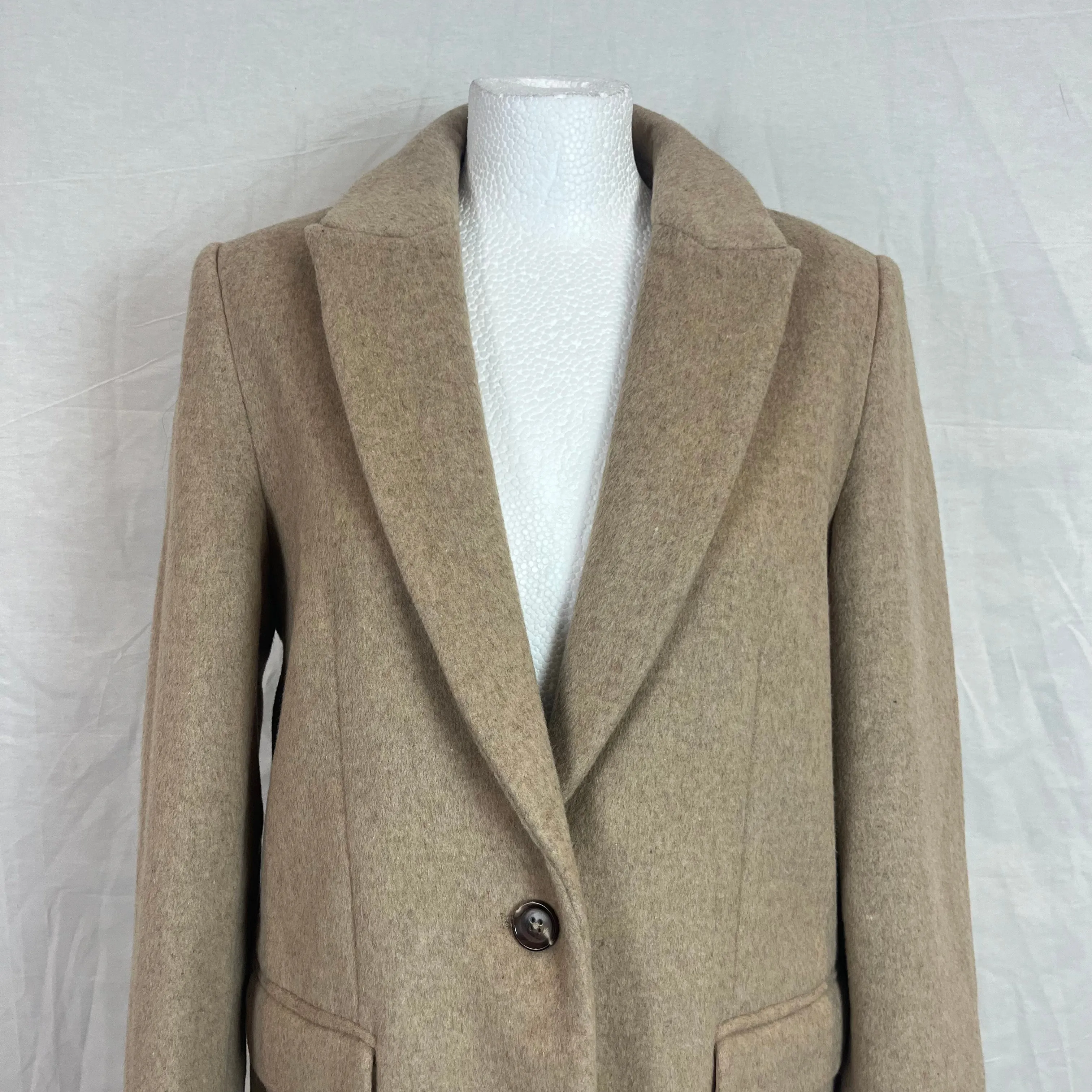 Reformation Beige Wool Mix OverCoat S/M