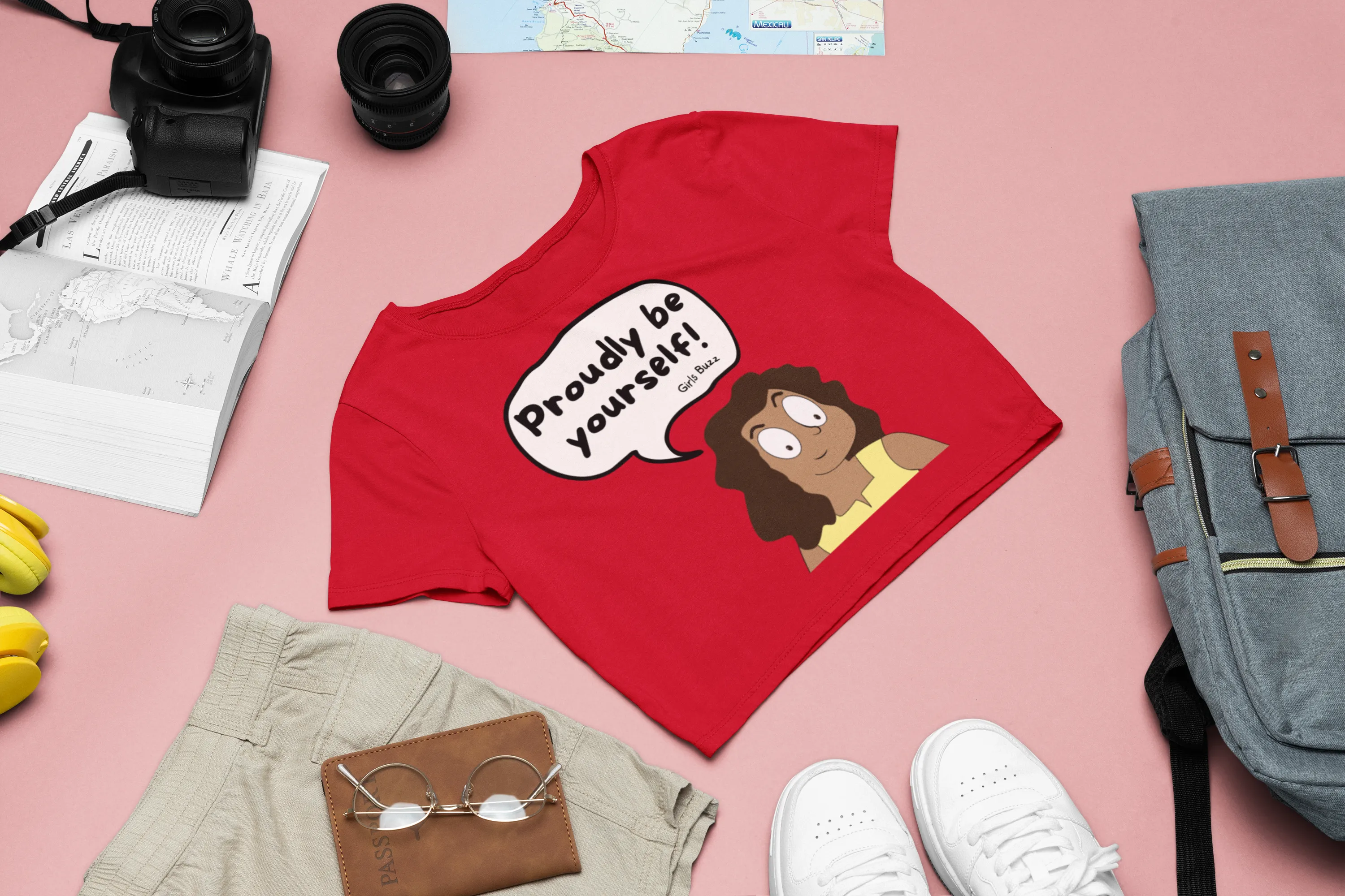 Regular Fit Hello Mili Comics Women Crop Top - Proudly Be Yourself