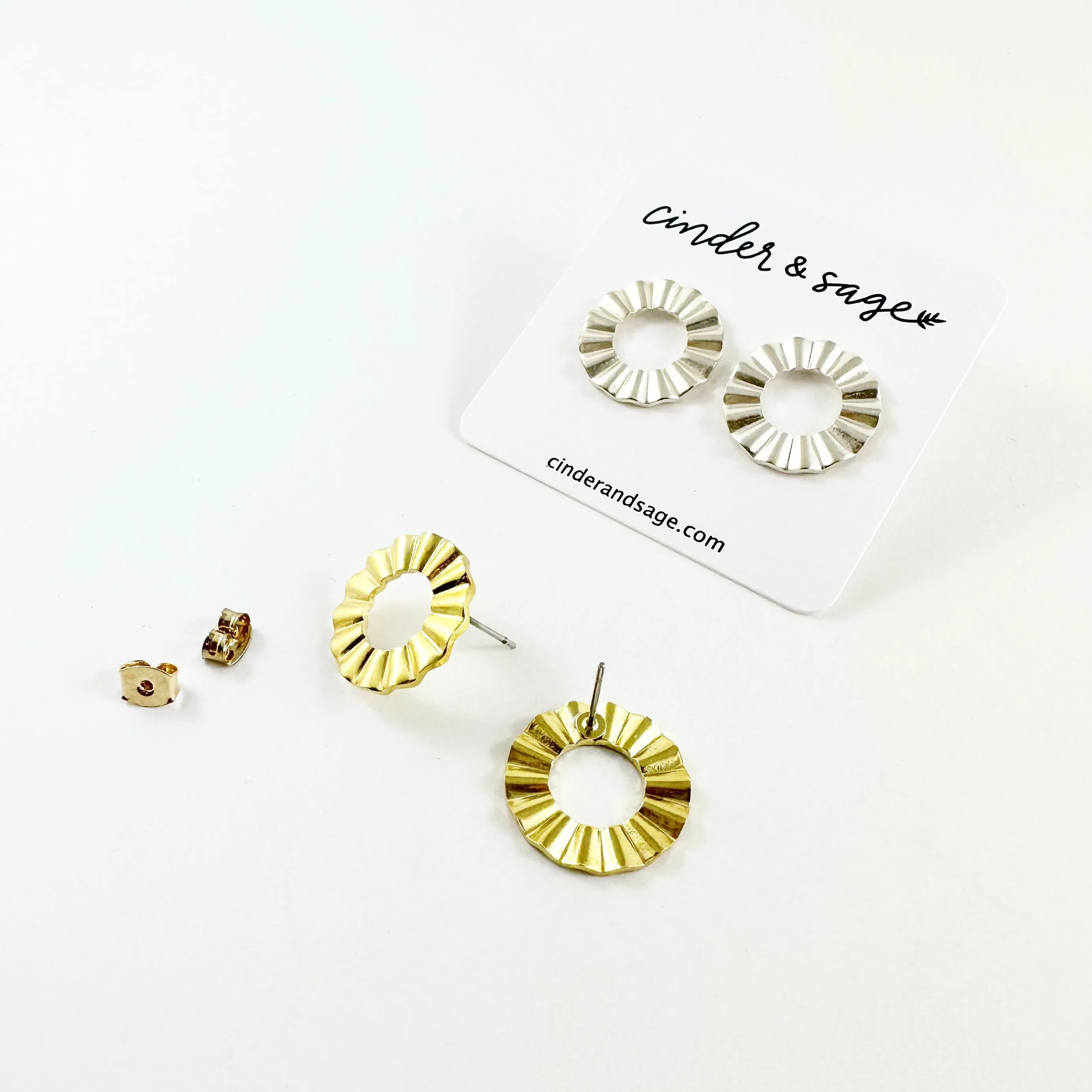 Rippled” Circle Studs