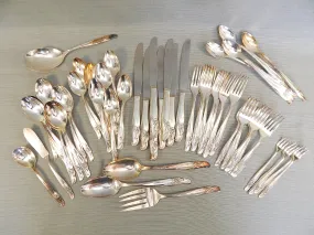 Rogers & Bros. Floral Pattern Silver-plated Flatware - 66 Pieces