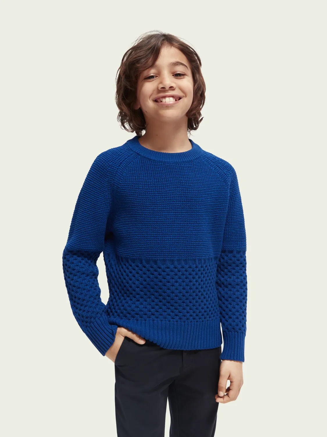 Scotch & Soda Boys Cable Knit Pullover _Blue 167733-4869