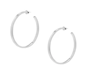 Sheila Fajl Lunaria Statement Hoop Earrings in Silver Plated