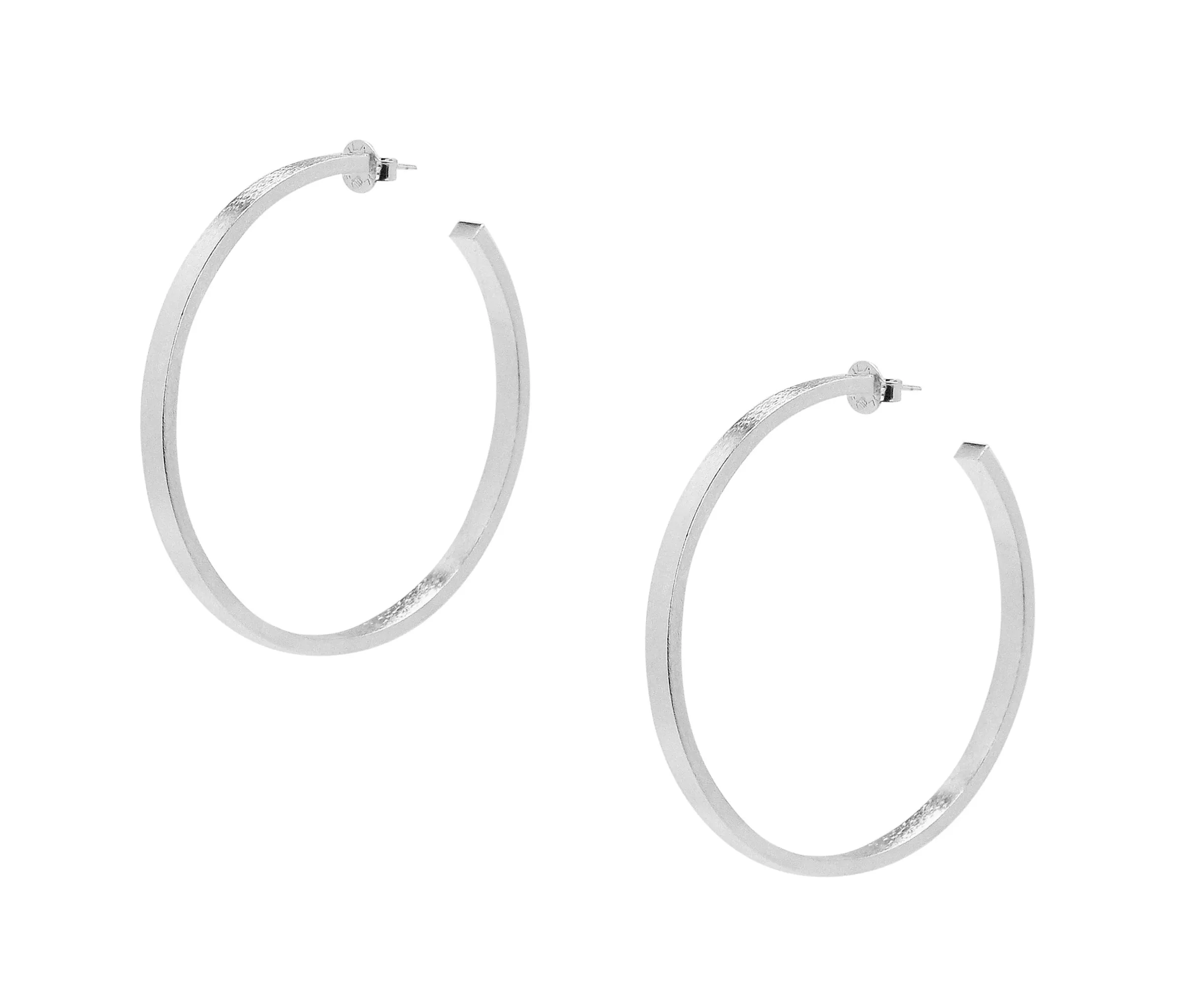 Sheila Fajl Lunaria Statement Hoop Earrings in Silver Plated