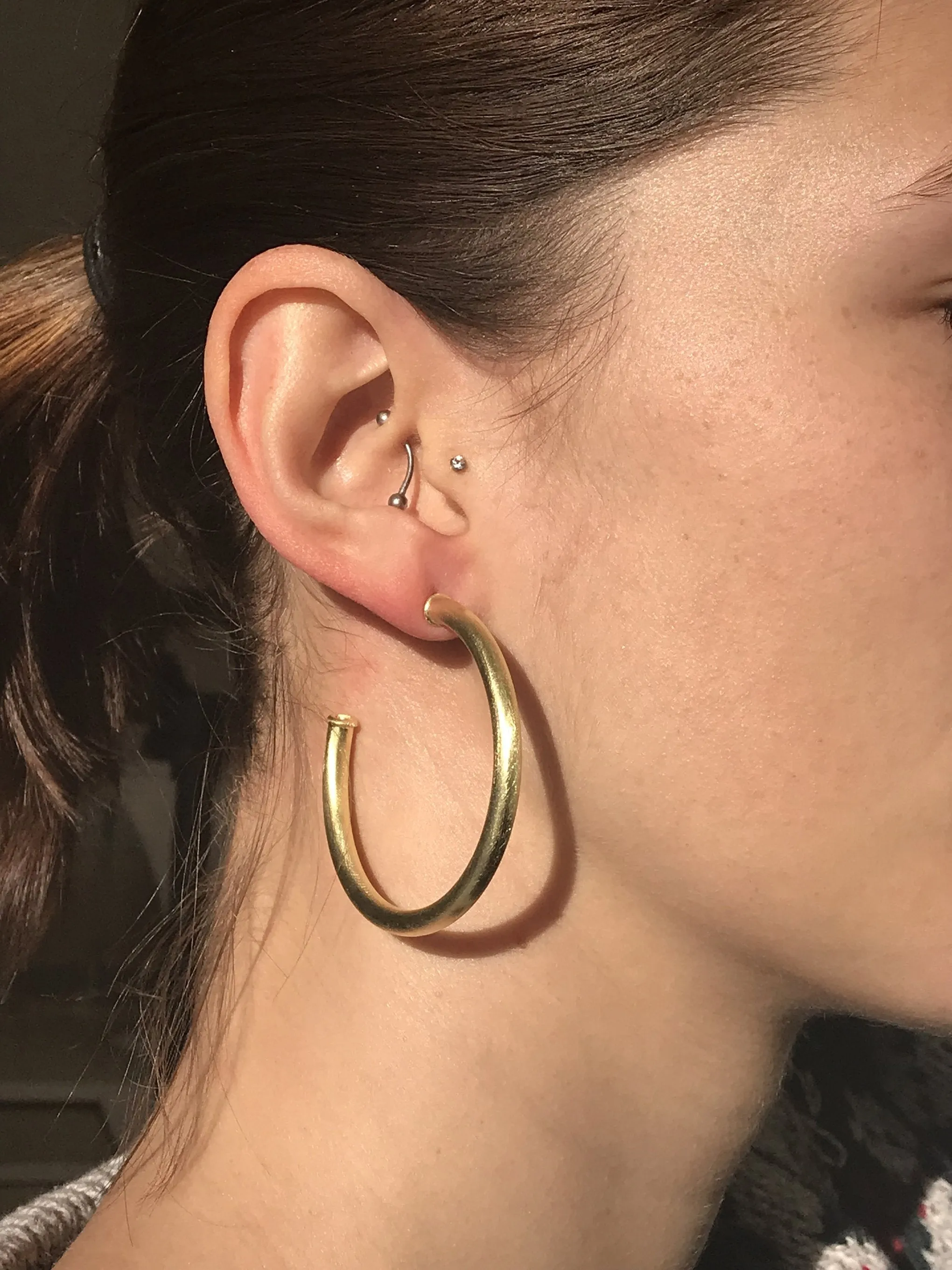 Sheila Fajl Smaller Favorite Tubular Hoop Earrings in Gold