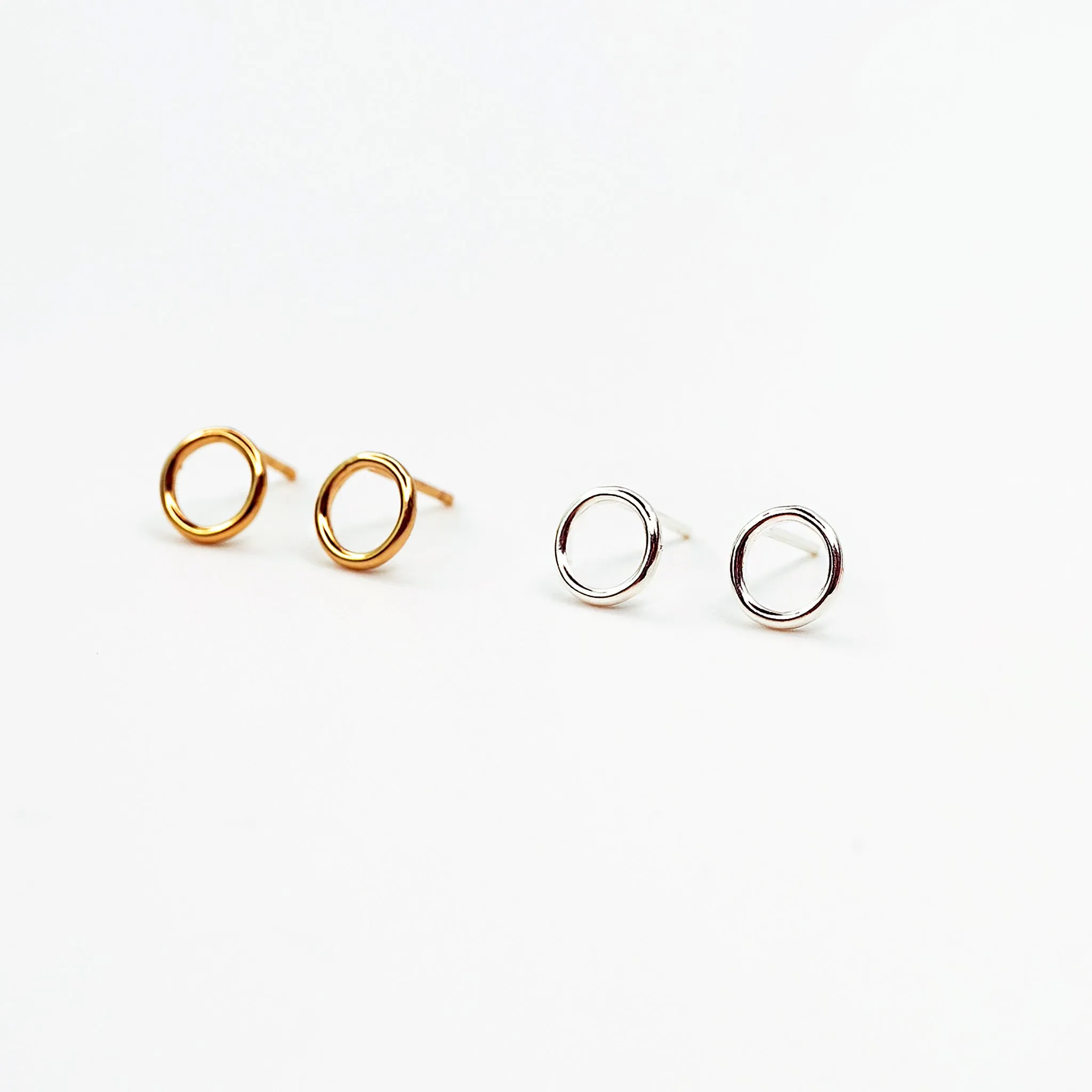 Shiny Open Circle Studs