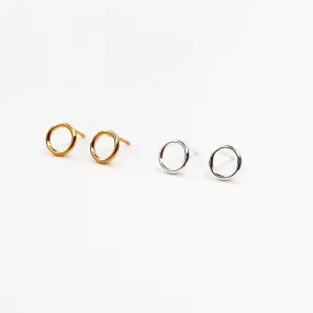 Shiny Open Circle Studs