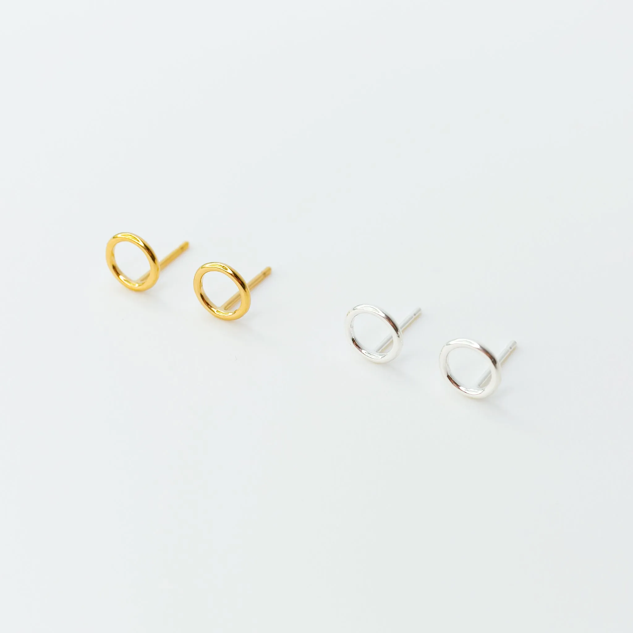 Shiny Open Circle Studs