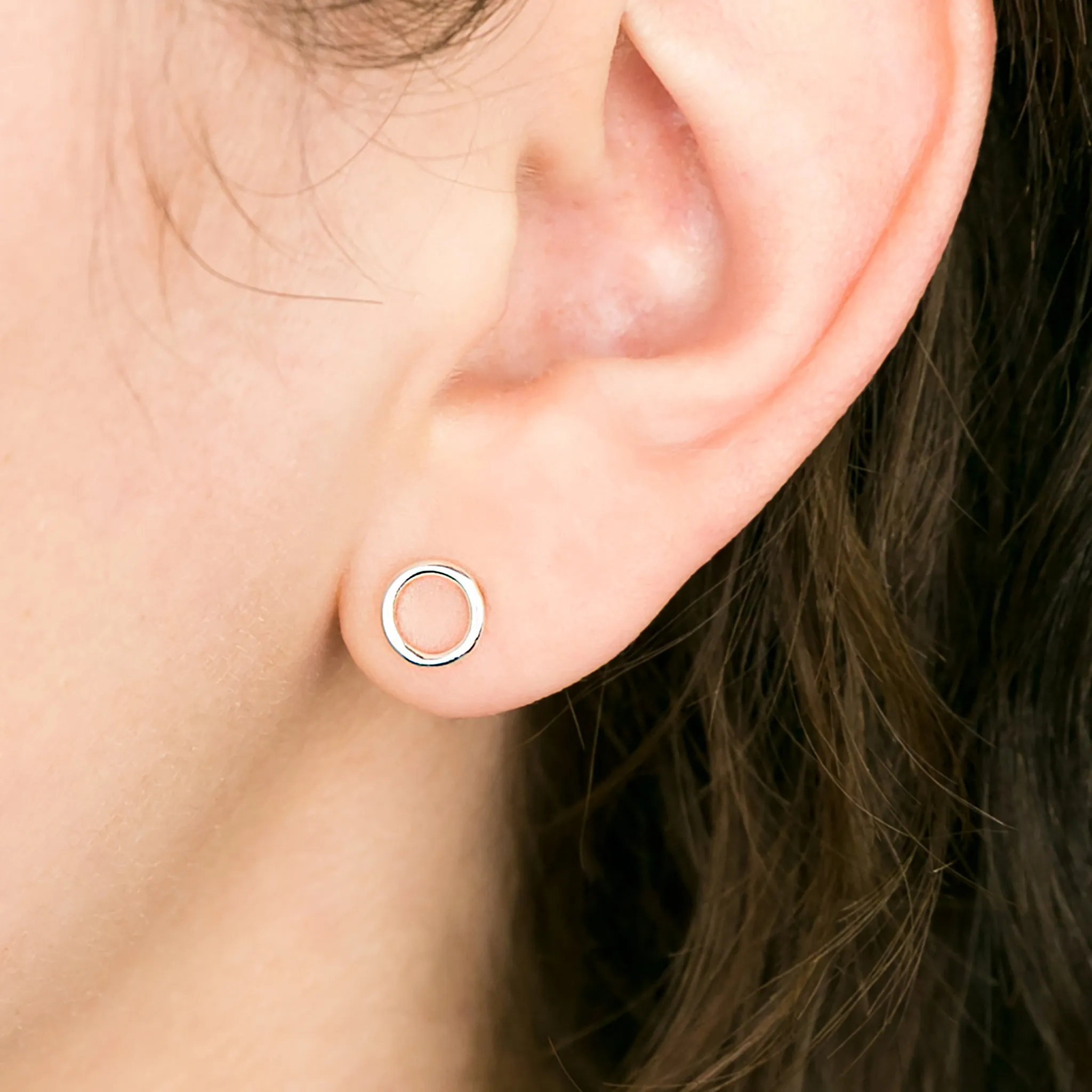 Shiny Open Circle Studs