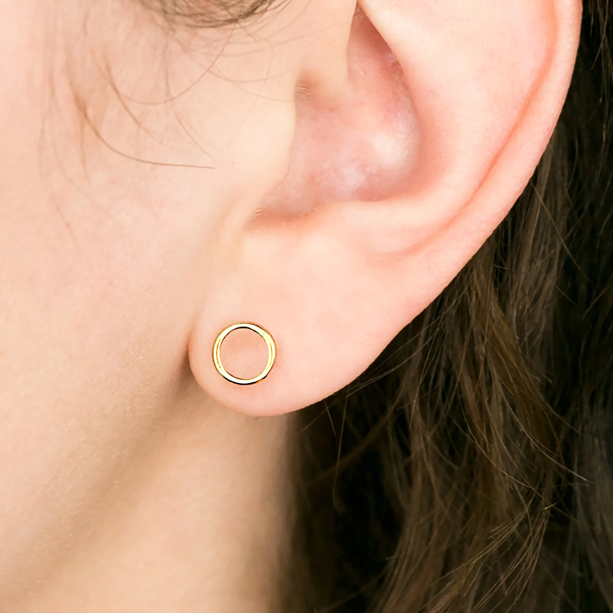 Shiny Open Circle Studs