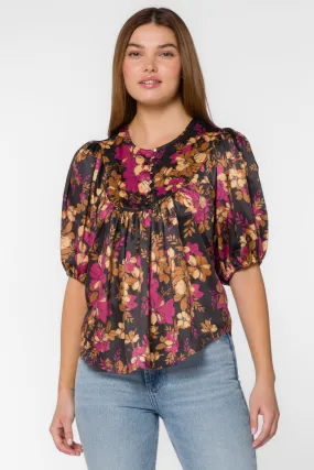 Soleil Gold Floral Blouse