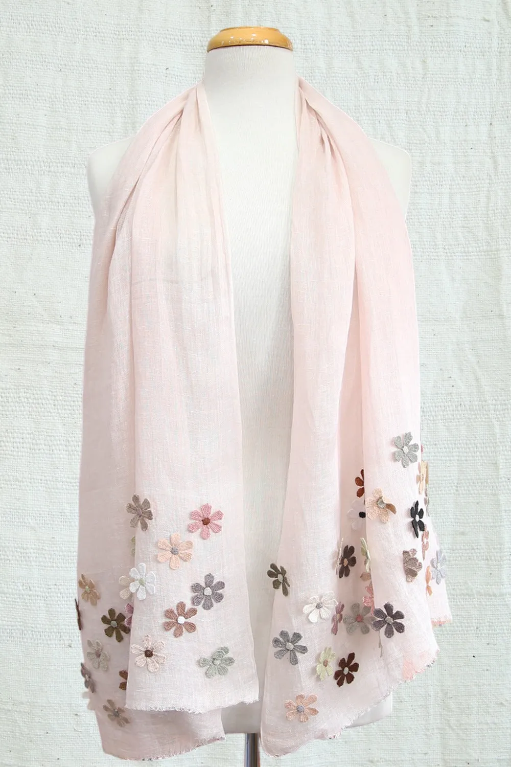 SOPHIE DIGARD CALAMINE FOSSILES CROCHET LINEN SCARF