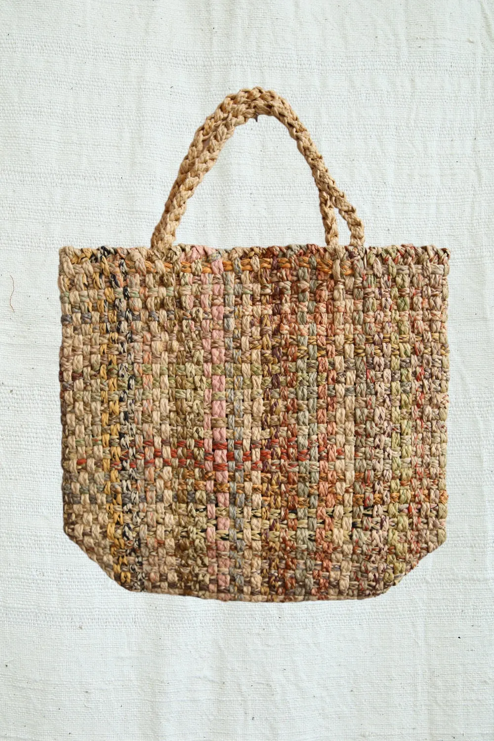 SOPHIE DIGARD CROCHET RAFFIA NATURAL CHECKER BAG