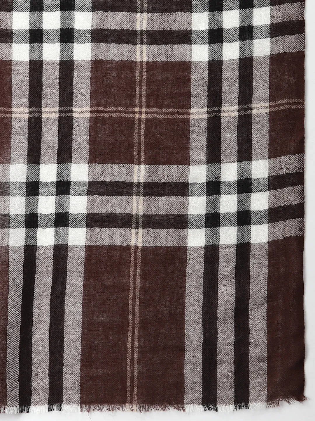 Style Quotient Women Brown Checked Shawl