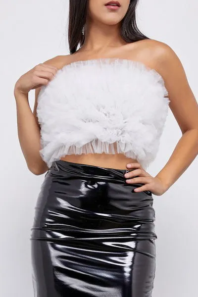 Summer Off White Tulle Tube Top- FINAL SALE